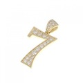 K18YG ナンバー7 ダイヤモンド ペンダント 0.41CT