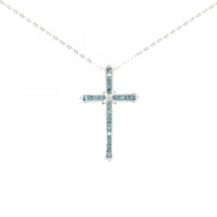 K18WG クロス ダイヤモンド ネックレス 0.40CT
