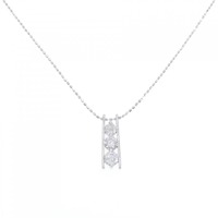 K18WG/750WG スリーストーン ダイヤモンド ネックレス 0.5CT