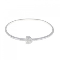 K18WG ハート ダイヤモンド バングル 0.50CT