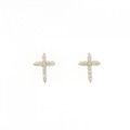 【新品】K18YG クロス ダイヤモンド ピアス 0.20CT