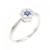 K18WG フラワー サファイヤ リング 0.14CT