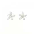 K18WG フラワー ダイヤモンド ピアス 0.50CT