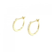K18YG フープ ダイヤモンド ピアス 0.10CT