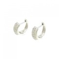 K18WG フープ ダイヤモンド ピアス 0.30CT