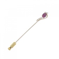 K18YG ルビー ブローチ 0.69CT