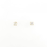 K18YG ソリティア ダイヤモンド ピアス 0.2CT