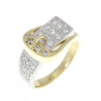 K18YG/PT ダイヤモンド リング 0.50CT