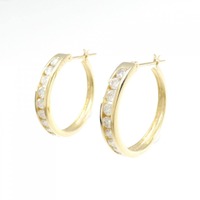 K18YG フープ ダイヤモンド ピアス 1.02CT