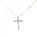 K10YG クロス ダイヤモンド ネックレス 0.30CT