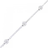 K18WG フラワー ダイヤモンド ブレスレット 1.20CT