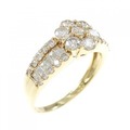 K18YG フラワー ダイヤモンド リング 1.00CT