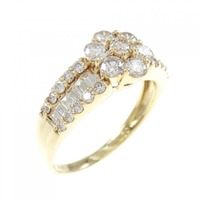 K18YG フラワー ダイヤモンド リング 1.00CT