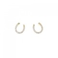 K18YG ホースシュー ダイヤモンド ピアス 0.12CT