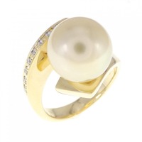 K18YG 白蝶パール リング 10.9mm