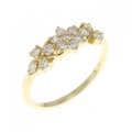 K18YG フラワー ダイヤモンド リング 0.30CT