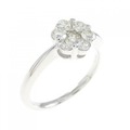 K18WG フラワー ダイヤモンド リング 0.50CT