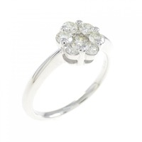 K18WG フラワー ダイヤモンド リング 0.50CT