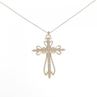 K18YG クロス ダイヤモンド ネックレス 0.60CT