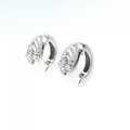 K14WG フラワー ダイヤモンド イヤリング 0.26CT