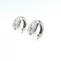 K14WG フラワー ダイヤモンド イヤリング 0.26CT