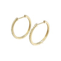 K18YG フープ ダイヤモンド ピアス 0.14CT