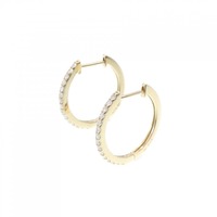 【新品】K18YG フープ ダイヤモンド ピアス 0.30CT