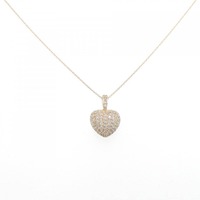 K18YG パヴェ ハート ダイヤモンド ネックレス 0.54CT