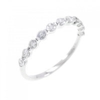 K18WG ハーフエタニティ ダイヤモンド リング 0.33CT