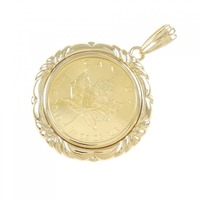 K18YG枠 コイン ペンダント
