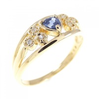 K18YG ハート サファイヤ リング