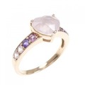 K18PG ハート ローズクオーツ リング 1.33CT