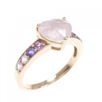 K18PG ハート ローズクオーツ リング 1.33CT