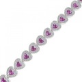 K18WG ハート ルビー ブレスレット 3.50CT