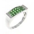 K18WG グリーンガーネット リング 1.06CT