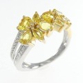 K18WG/K18YG サファイヤ リング 1.00CT 拡散処理未検査