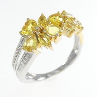 K18WG/K18YG サファイヤ リング 1.00CT 拡散処理未検査