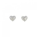K18WG ハート ダイヤモンド ピアス 0.22CT