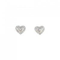 K18WG ハート ダイヤモンド ピアス 0.22CT