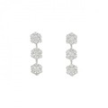 K18WG/K14WG フラワー ダイヤモンド ピアス 0.70CT