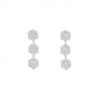 K18WG/K14WG フラワー ダイヤモンド ピアス 0.70CT