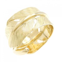 【新品】K18YG フェザー リング