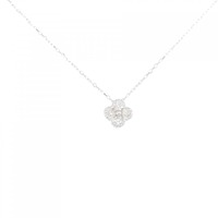 【新品】K18WG フラワー ダイヤモンド ネックレス 0.10CT