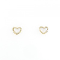 【新品】K18YG ハート マザーオブパール ピアス