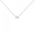 【リメイク】PT ダイヤモンド ネックレス 0.528CT E VS1 エメラルドカット