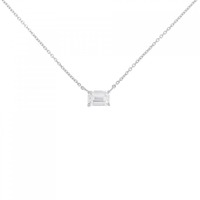 【リメイク】PT ダイヤモンド ネックレス 0.528CT E VS1 エメラルドカット