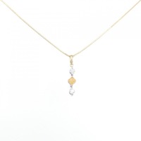 K18YG/PT ダイヤモンド ネックレス 0.255CT FIOY SI2 ファンシーカット