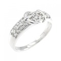 K18WG ベルト ダイヤモンド リング 0.25CT