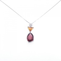 PT フラワー カラーストーン ネックレス