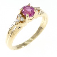 K18YG ルビー リング 0.37CT